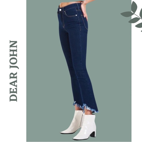 Dear John Loren High Rise Cropped Flare Jeans Lancaster - Dark Wash - Size 27 - Picture 3 of 11